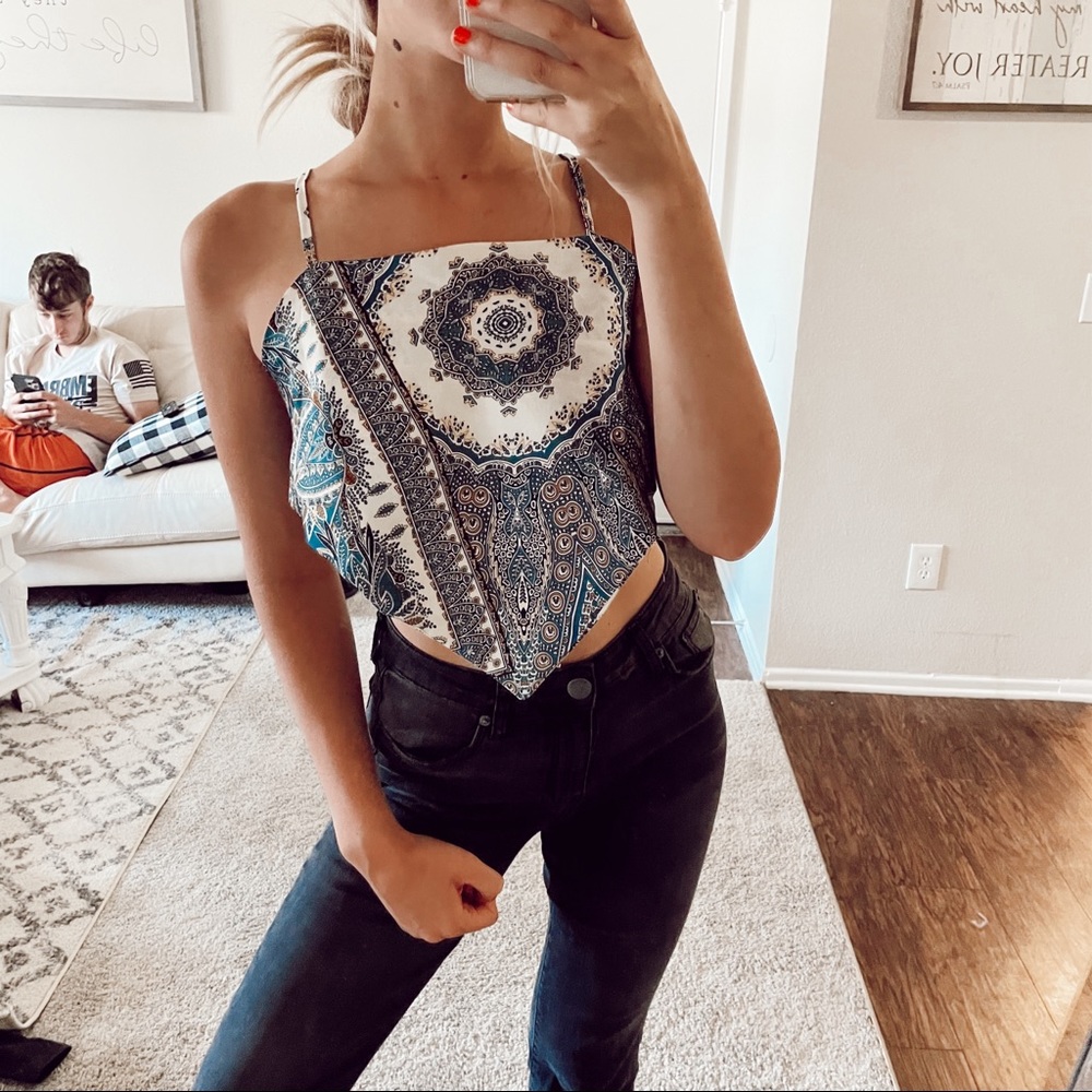 Shein Bandana Tie Top Size Large scarf